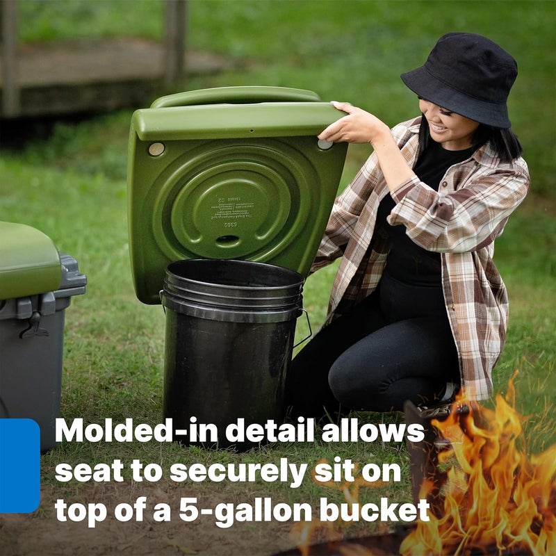 Step2 Folding Flip Seat, Lightweight Portable Outdoor Chair for Poolside, Camping, Beach, Boats, Tailgates, Durable Ground Chair with Back Support for Adults, Brown - Image 5